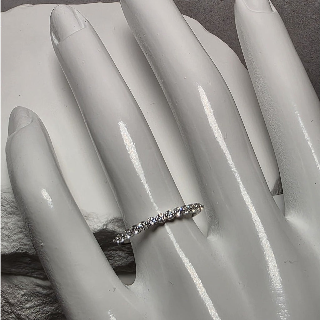 Size 7 Lab-Created Diamond 0.25ctw Half Eternity Band 925 Silver