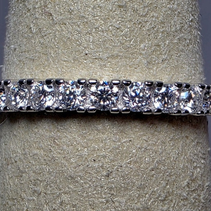 Size 6 1.01ctw Moissanite Eternity Band 925 Sterling Silver