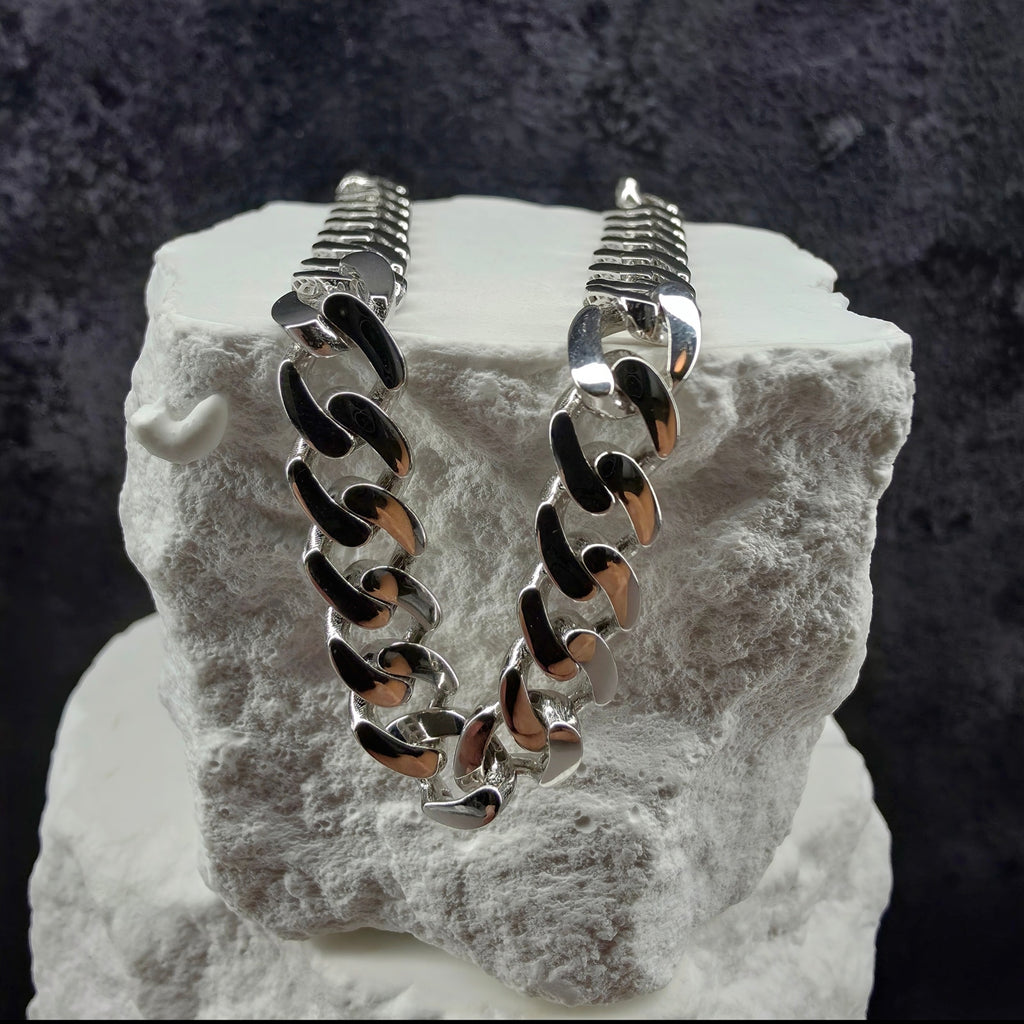 7" Hollow Monaco Cuban Bracelet – 6.8mm 925 Sterling Silver w/Rhodium Plating