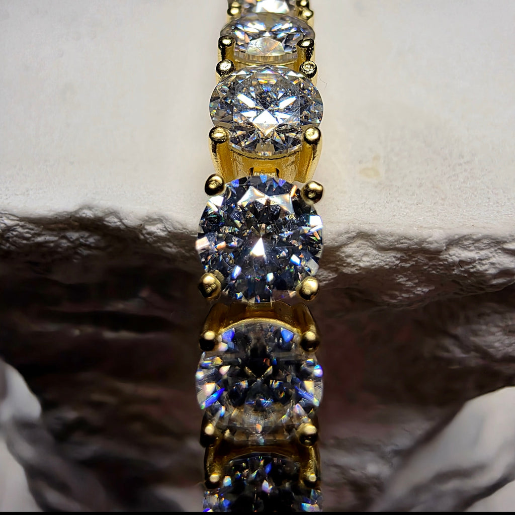 17.87ctw Moissanite Tennis Bracelet 14K Gold over 925 Sterling Silver 8" 5mm GRA