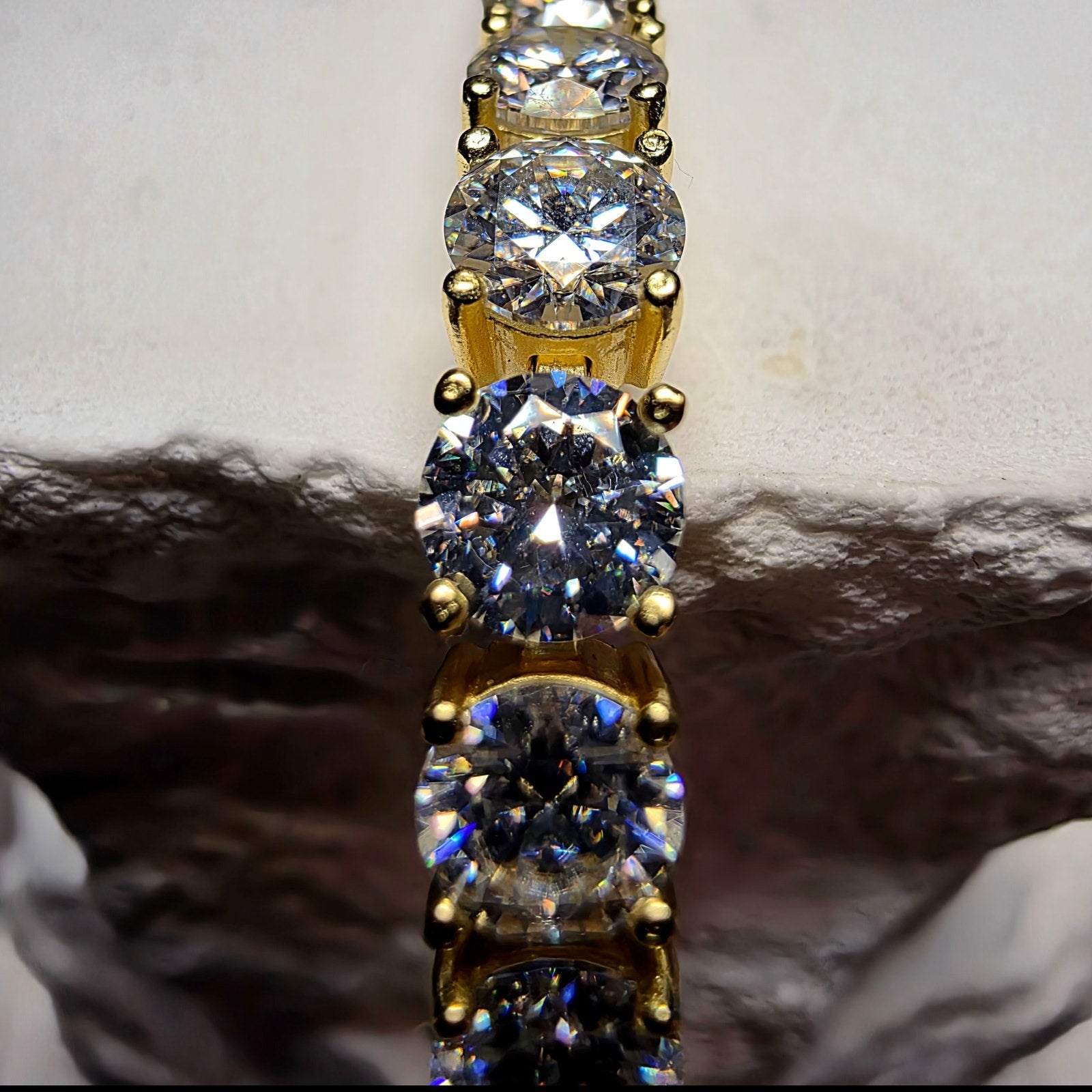 17.87ctw Moissanite Tennis Bracelet 14K Gold over 925 Sterling Silver 8" 5mm GRA