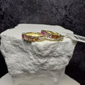 Gradient Multi-Color Cubic Zirconia Huggies in Gold-Plated Sterling Silver