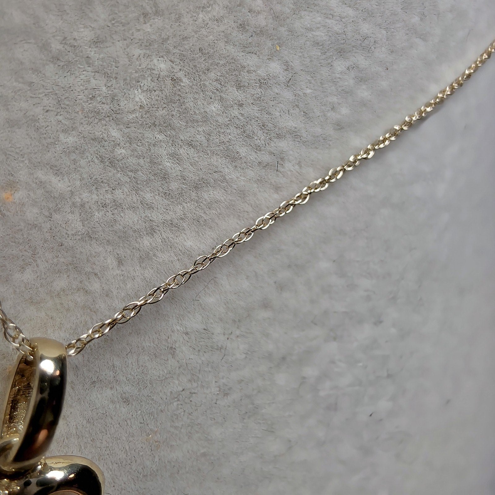 Solid 10K Yellow Gold Open Heart Pendant & 10k Singapore Necklace – 16 Inches