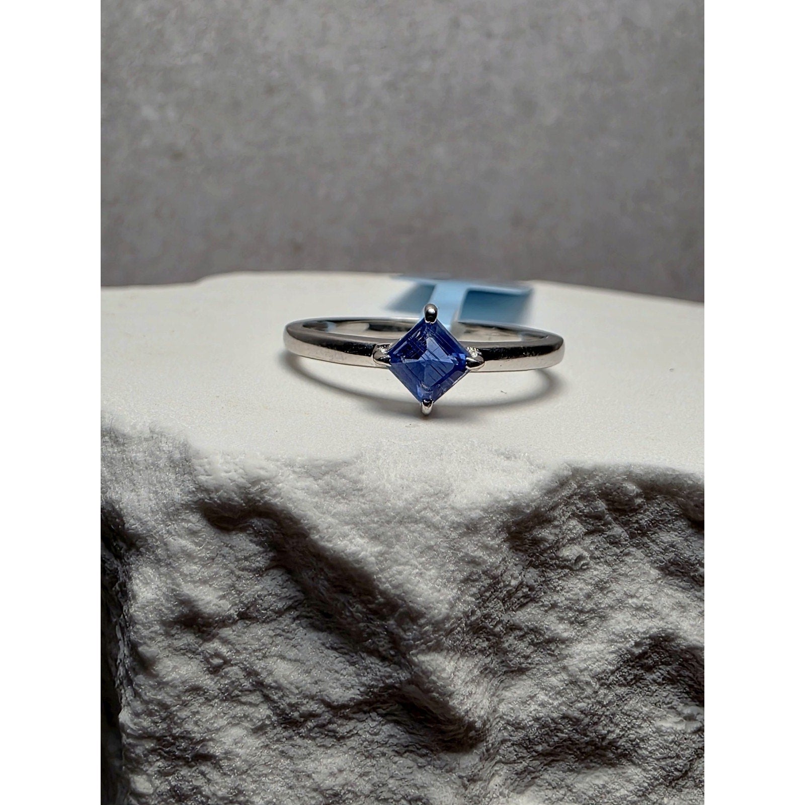 S6 Natural Kyanite Solitaire Band 925 Sterling Silver