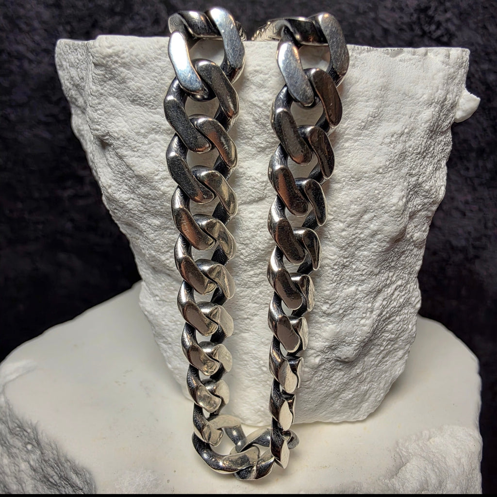24" 7.4mm Monaco Cuban Chain – 925 Sterling Silver w/Rhodium & Box Clasp (52g)