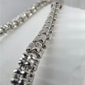 8" 4mm 4-Line Ice Barrel Bracelet - 925 Sterling Silver w/ Rhodium Finish 12.2g