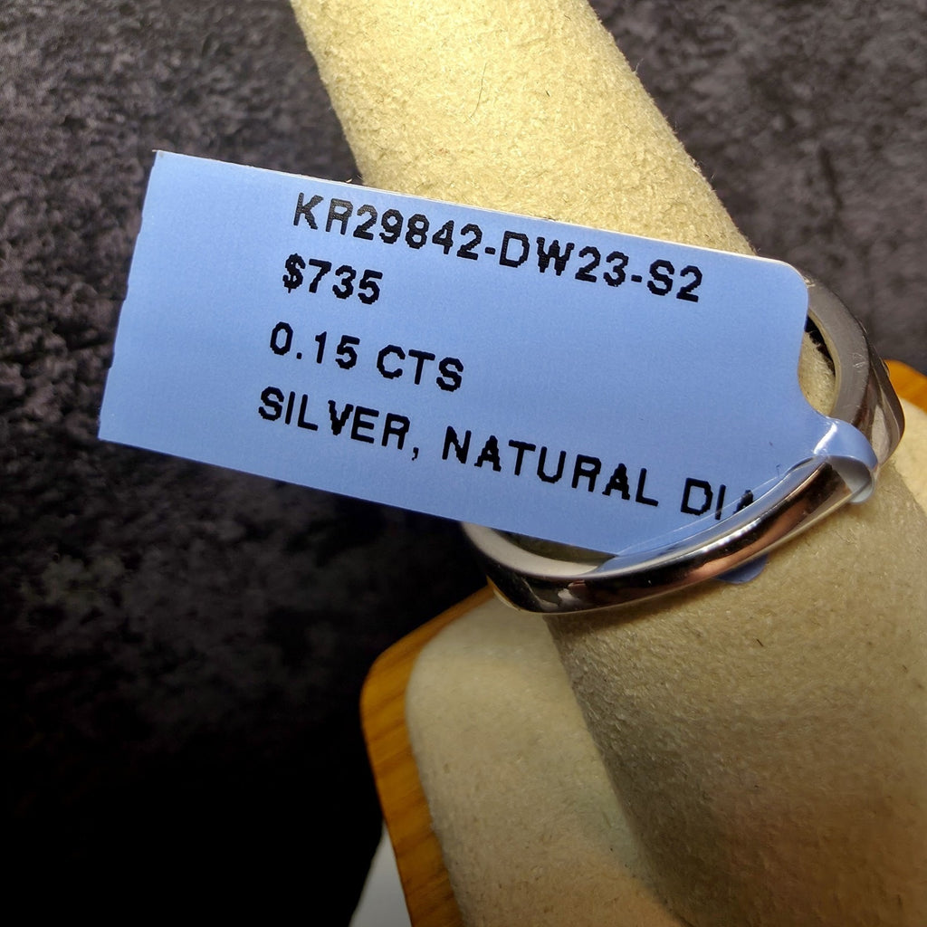 Men's 0.15 CTW Natural Diamond Signet Ring 925 Sterling Silver Band Size 10