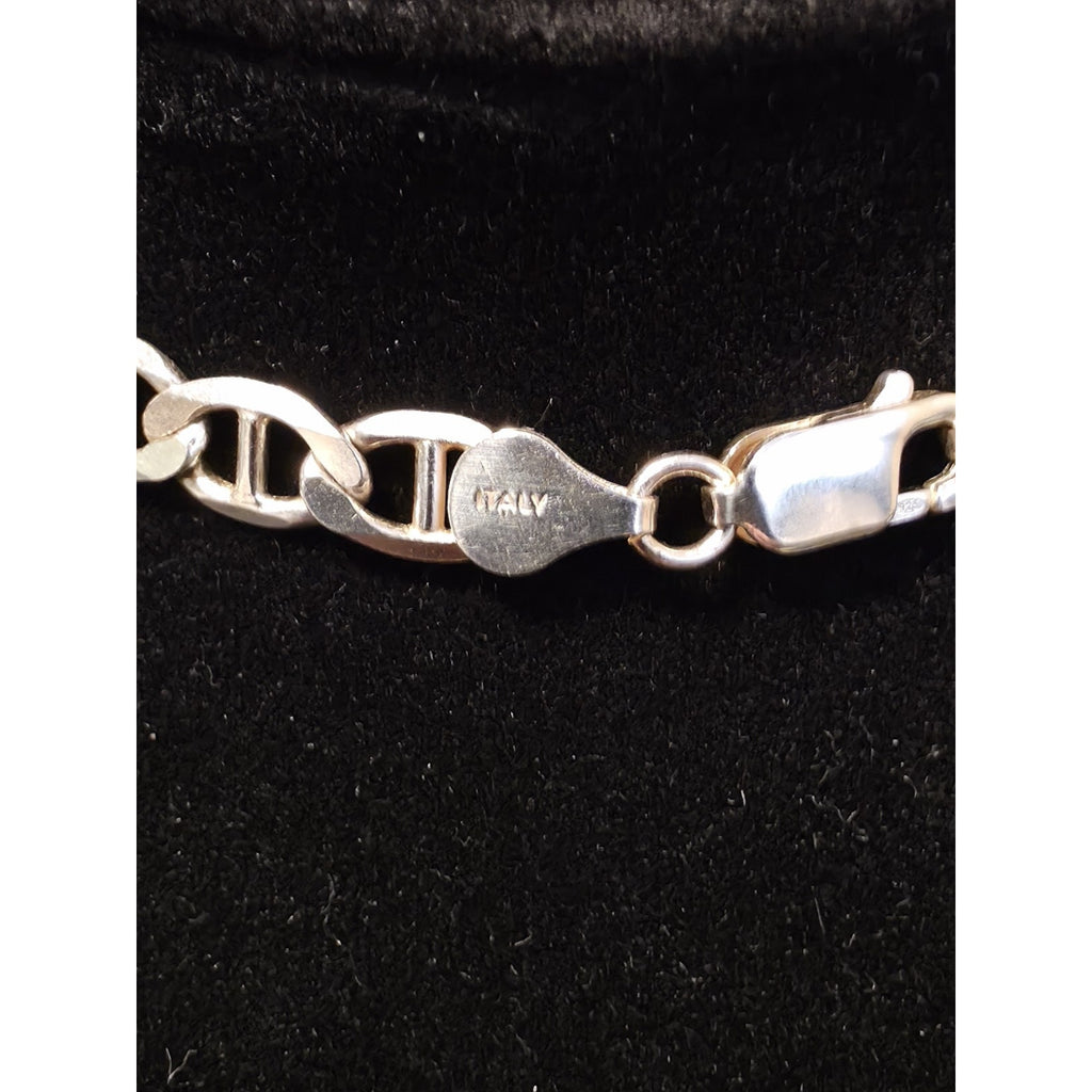 24" 6.3mm 925 Sterling Silver Flat Mariner Chain 25.90g