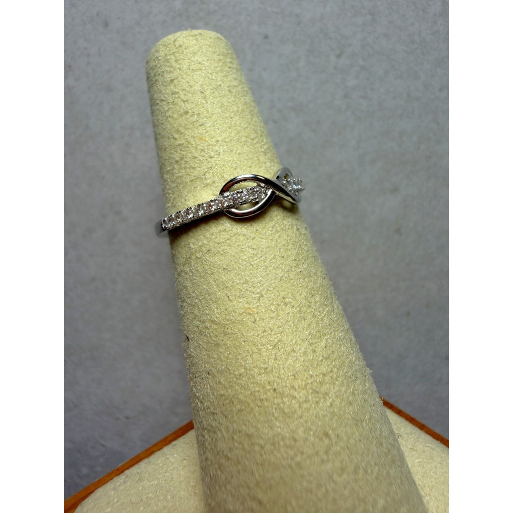 S7 0.14ctw Moissanite Half Infinity Band 925 Sterling Silver