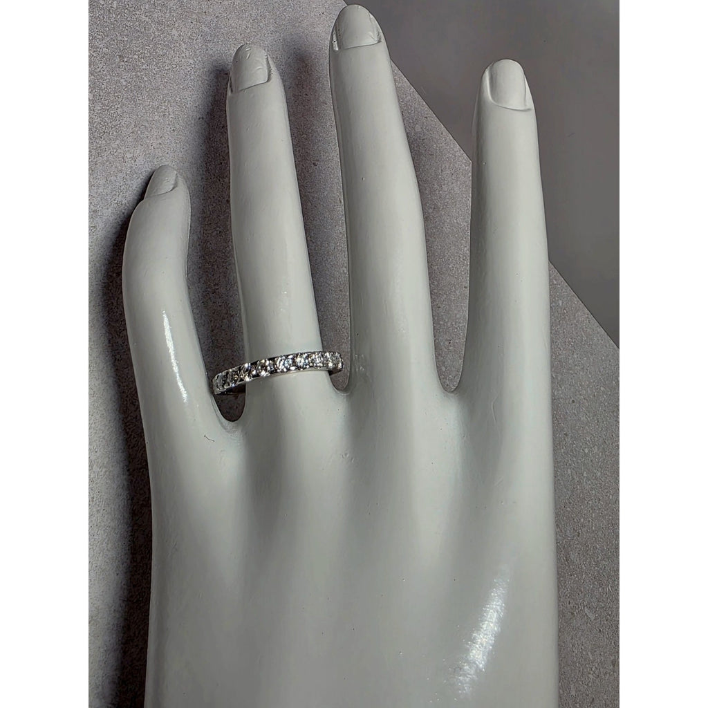 S8 0.96ctw Moissanite Eternity Band 925 Sterling Silver Solid Back