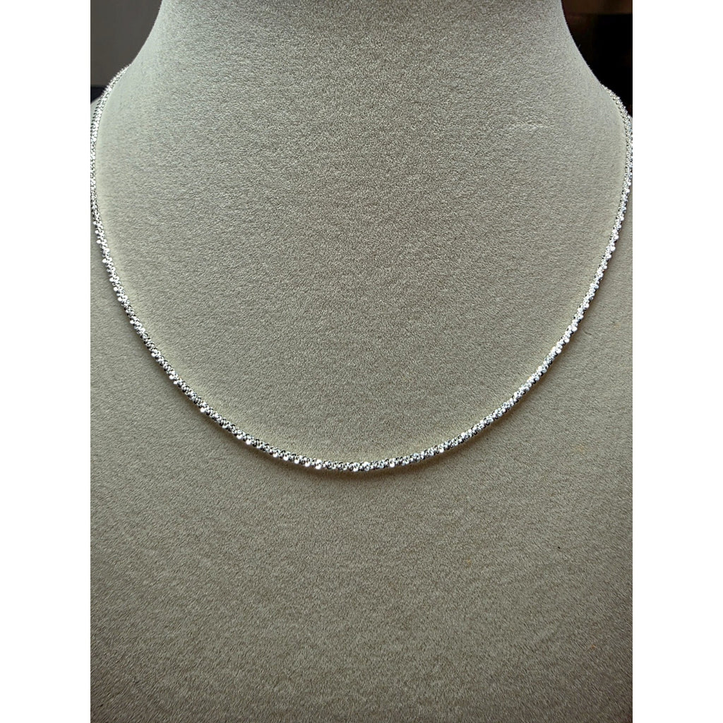 18" 1.6mm Twisted Rock Chain 925 Sterling Silver Stamped, Unisex