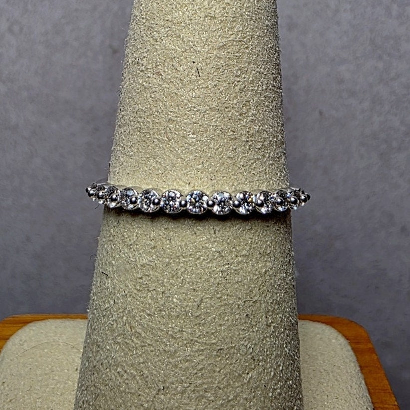 Size 7 Lab-Created Diamond 0.25ctw Half Eternity Band 925 Silver
