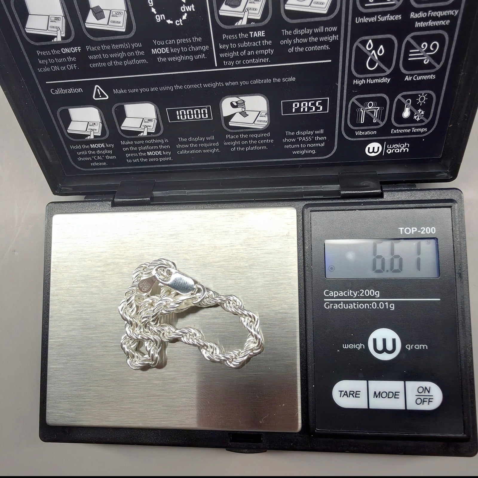 925 Sterling Silver 5mm Italian Rope Bracelet (8 Inch, 6.6g)