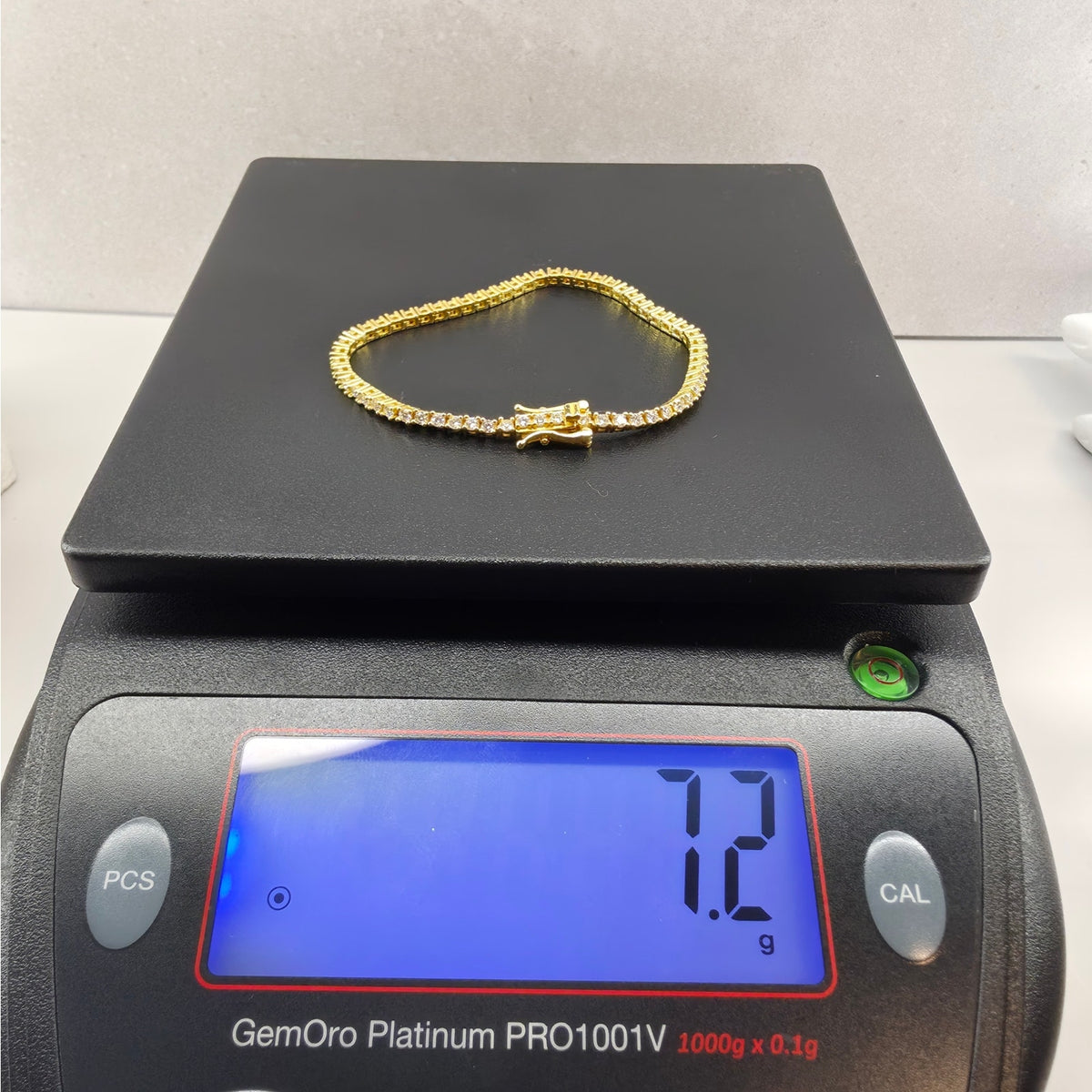 6.5" 2.5mm Moissanite Tennis Bracelet Gold Plated 925 Silver - GRA Certified