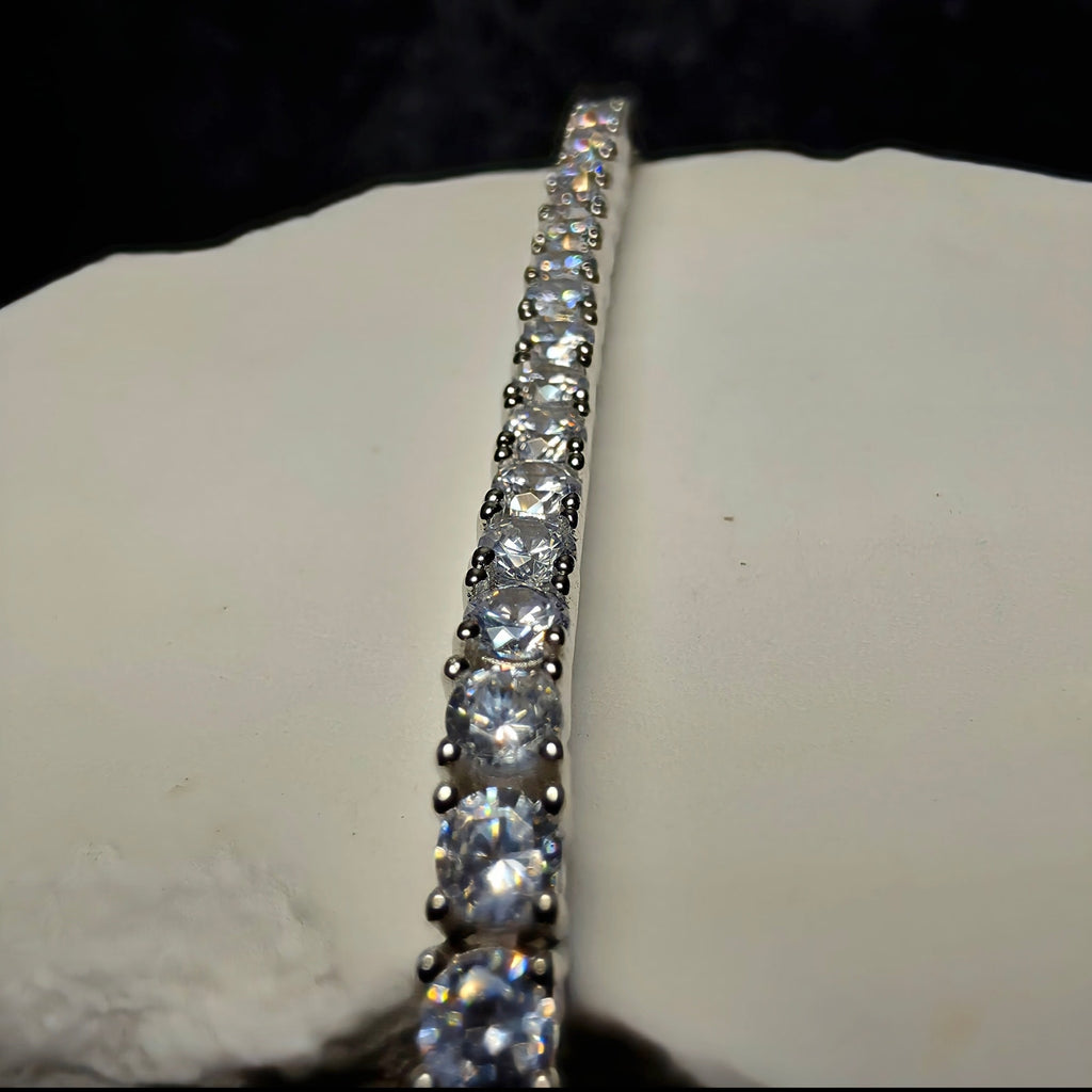 925 Sterling Silver 3.4mm CZ Tennis Bracelet - 7 Inches w/Box Lock