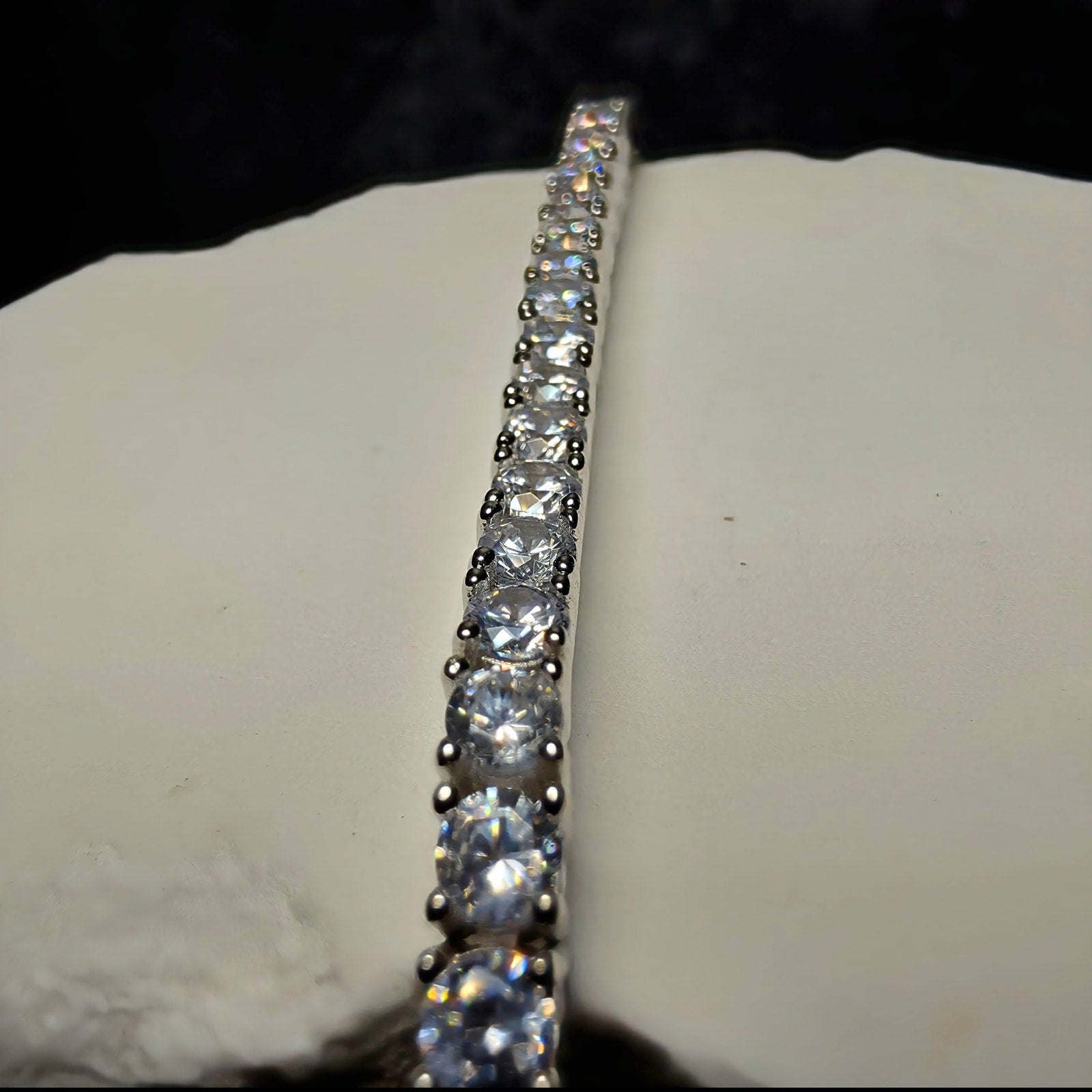 925 Sterling Silver 3.4mm CZ Tennis Bracelet - 7 Inches w/Box Lock