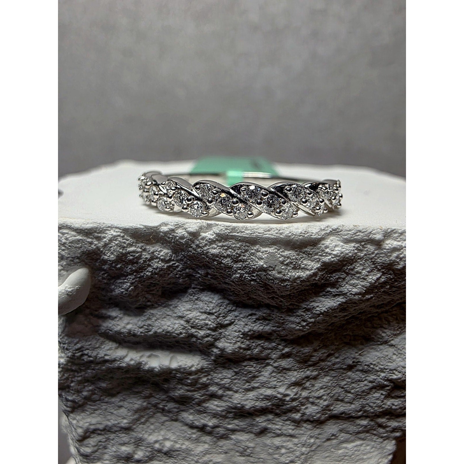 S7 Diamond Half Eternity Band 925 Sterling Silver Lab Created