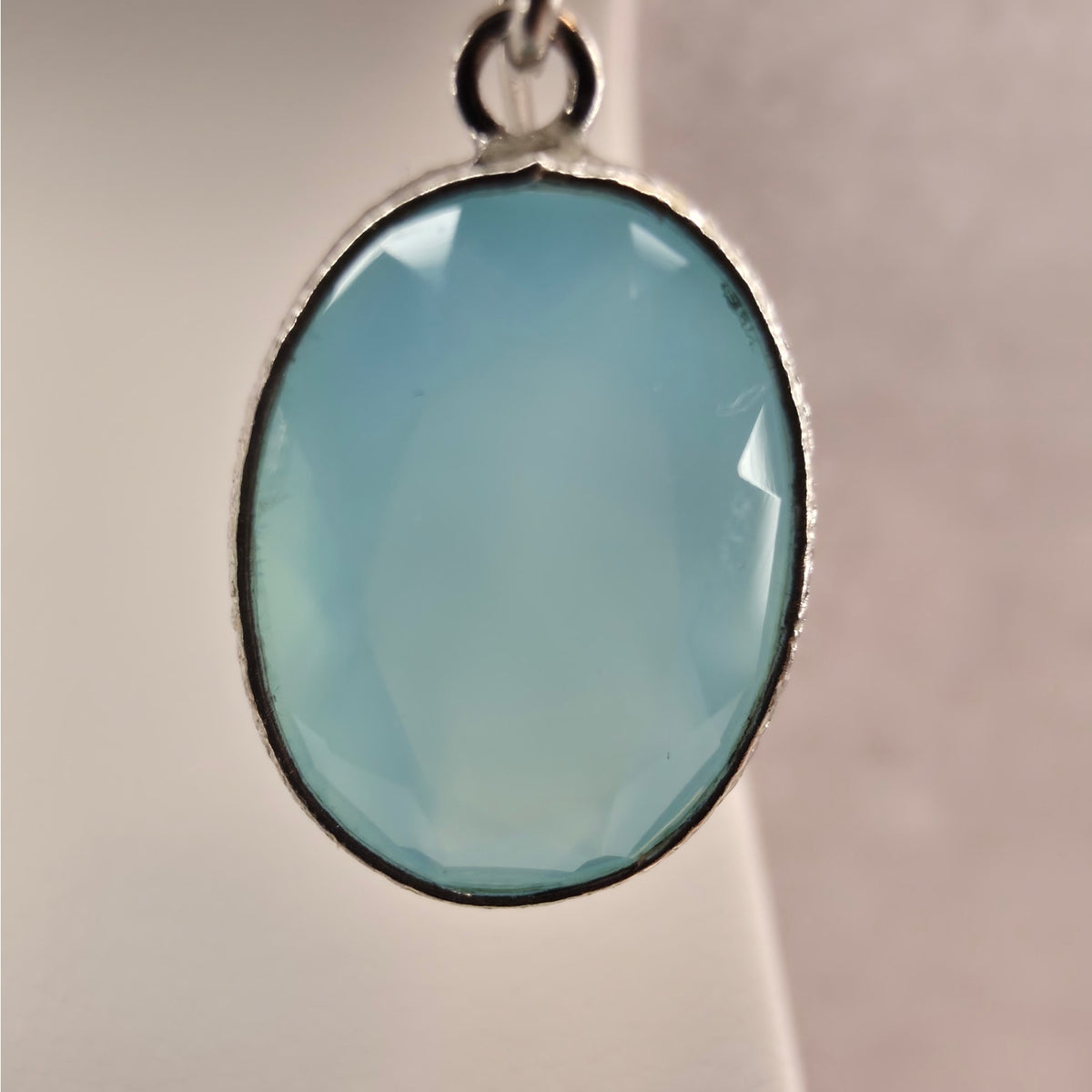 Natural Larimar Dangle Earrings 925 Sterling Silver Bezel Drop French Hook