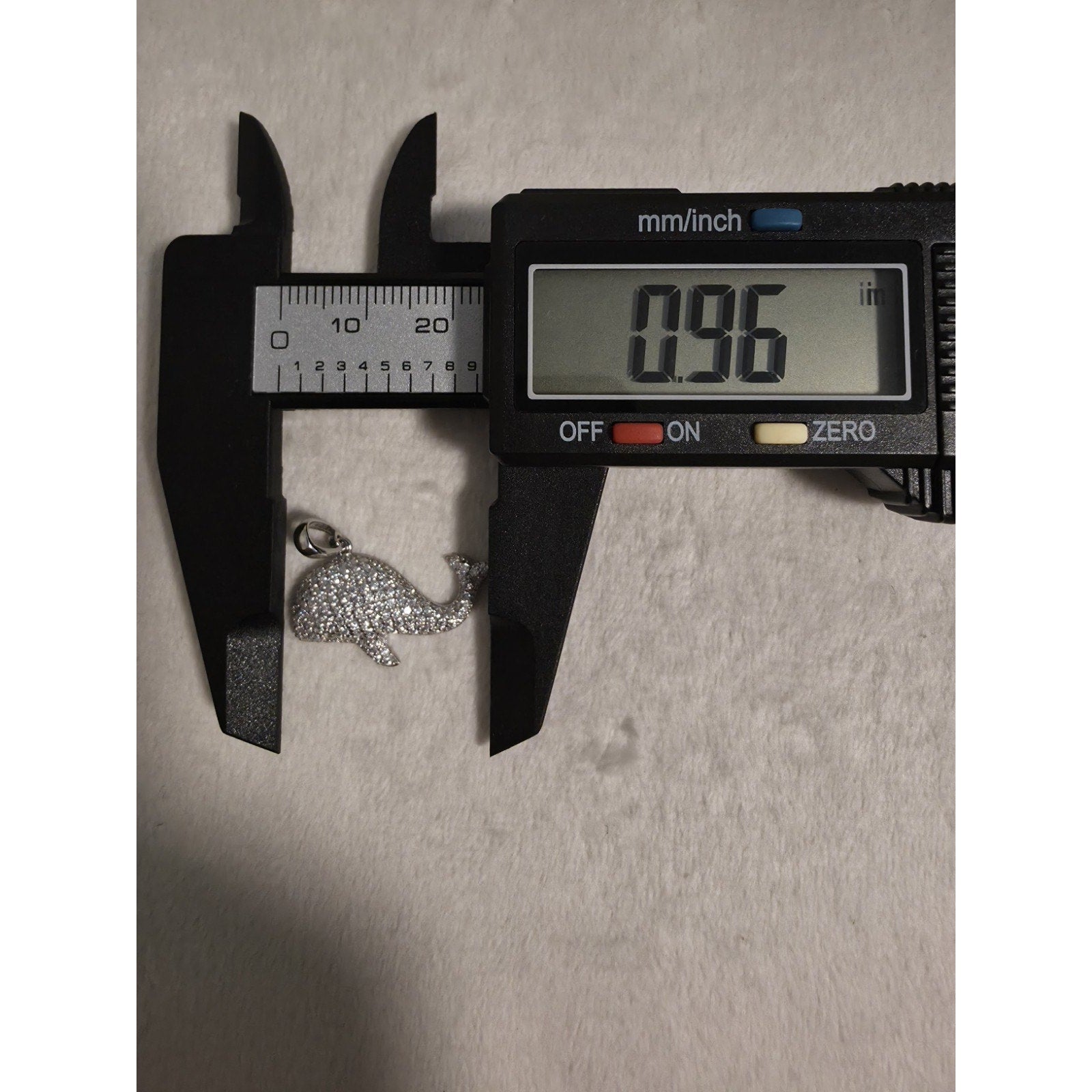 .75CTW Moissanite Whale Pendant 925 Sterling Silver