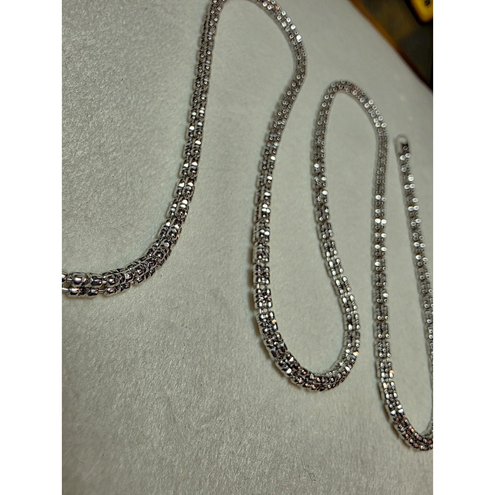 24" 3.2mm Ice Barrel 3-Line Diamond Cut w/Rhodium Finish 925 Sterling Silver
