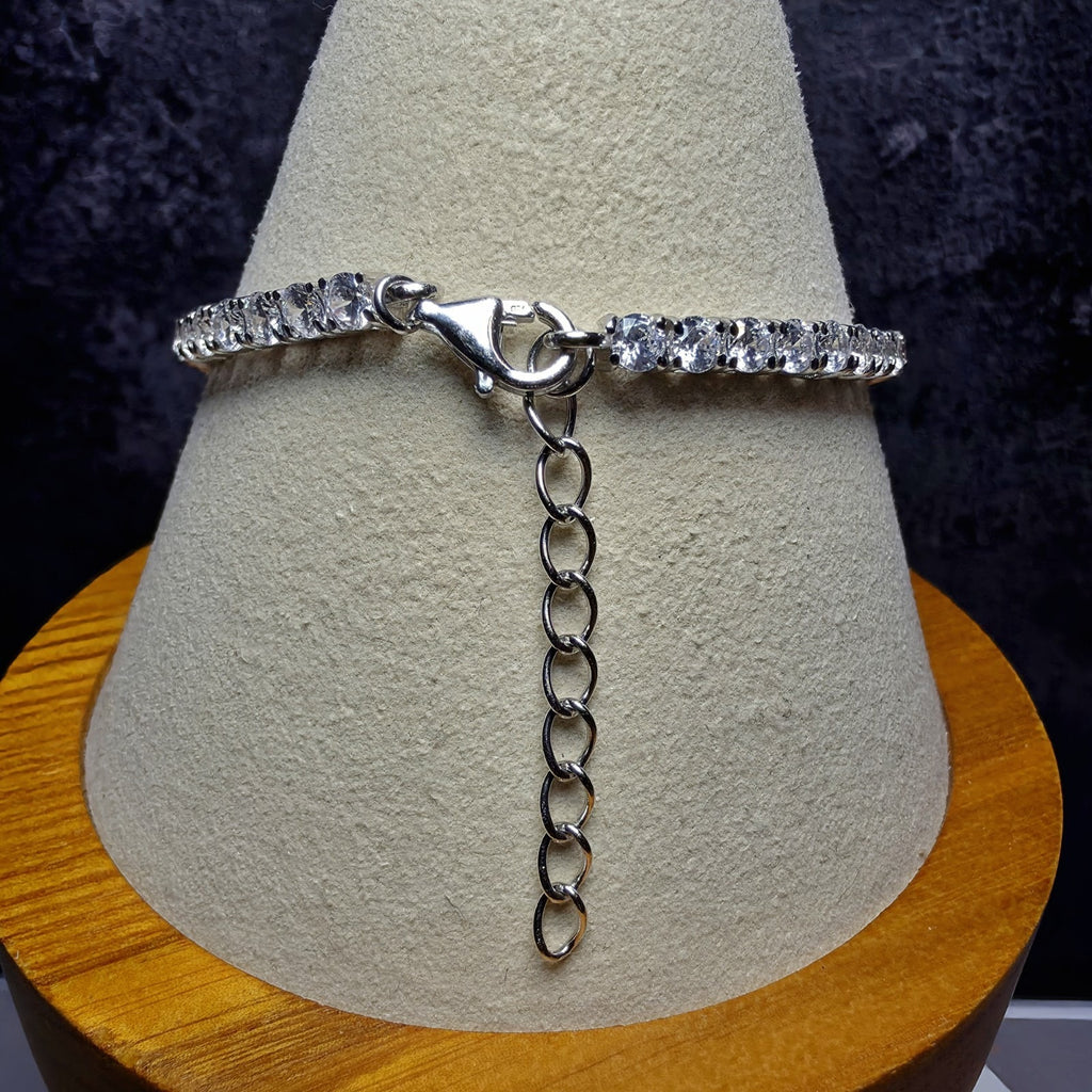 Ombré Pink Gradient Cubic Zirconia Tennis Bracelet (3mm, 7-8" Adjustable) Silver