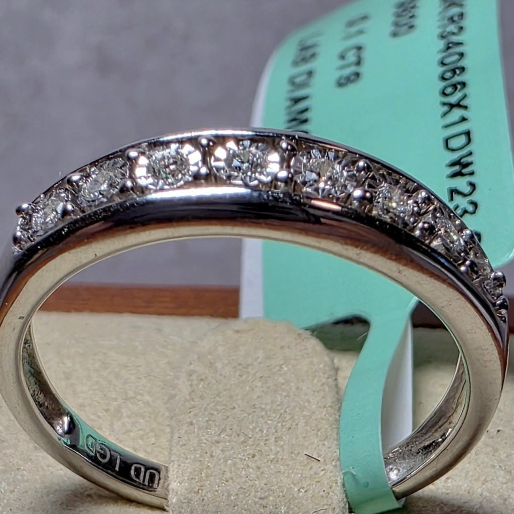 Size 7 Lab-Created Diamond 0.10ctw Half Eternity Ring 925 Silver