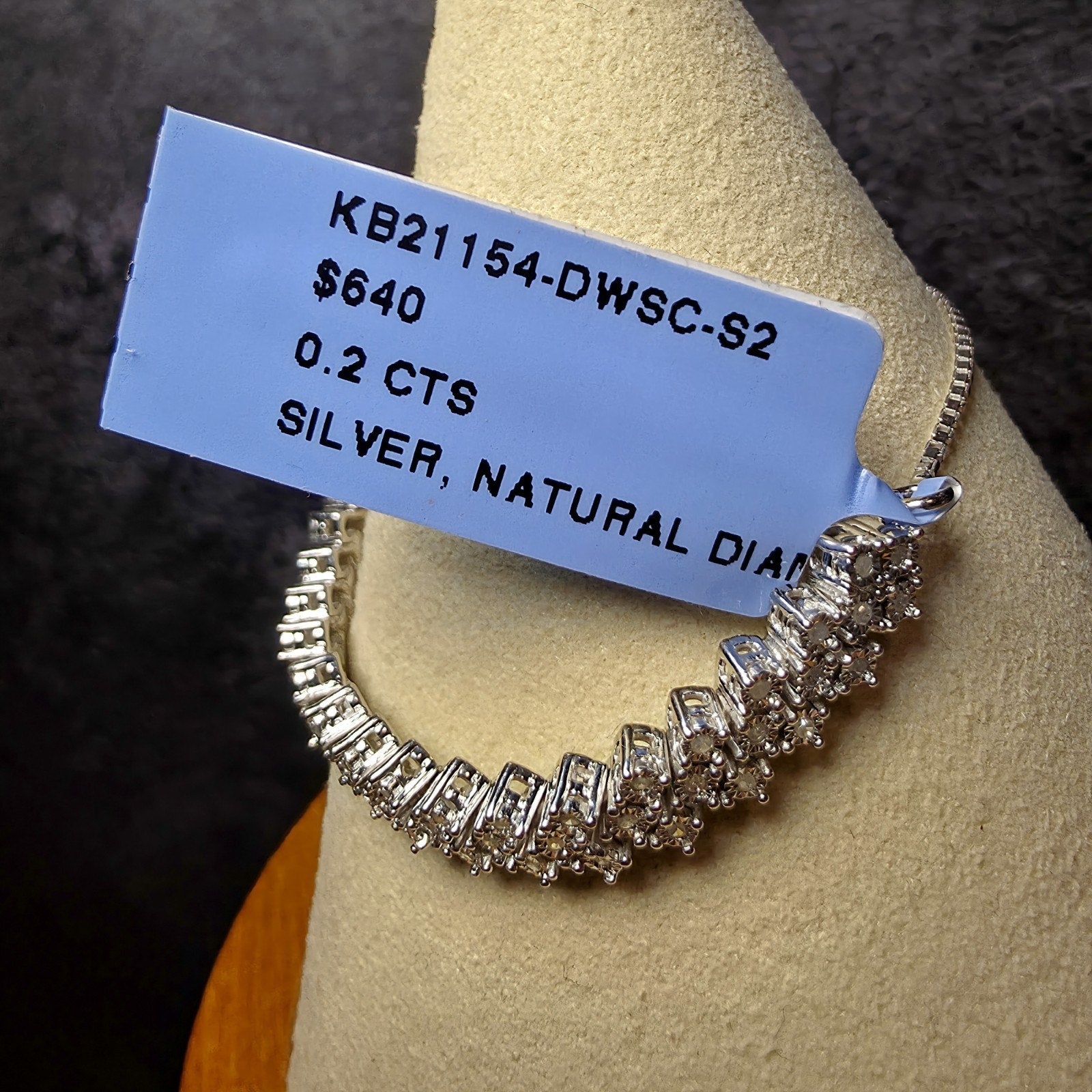 0.20 ctw Genuine Diamond Bolo Bracelet in 925 Sterling Silver | Adjustable