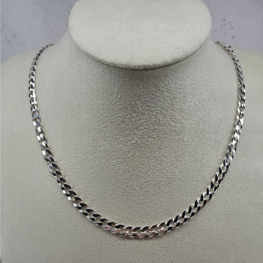 22" Flat Cuban Curb Chain 5.3mm 925 Sterling Silver 16g