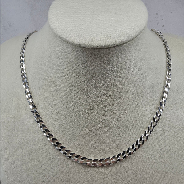 22" Flat Cuban Curb Chain 5.3mm 925 Sterling Silver 16g