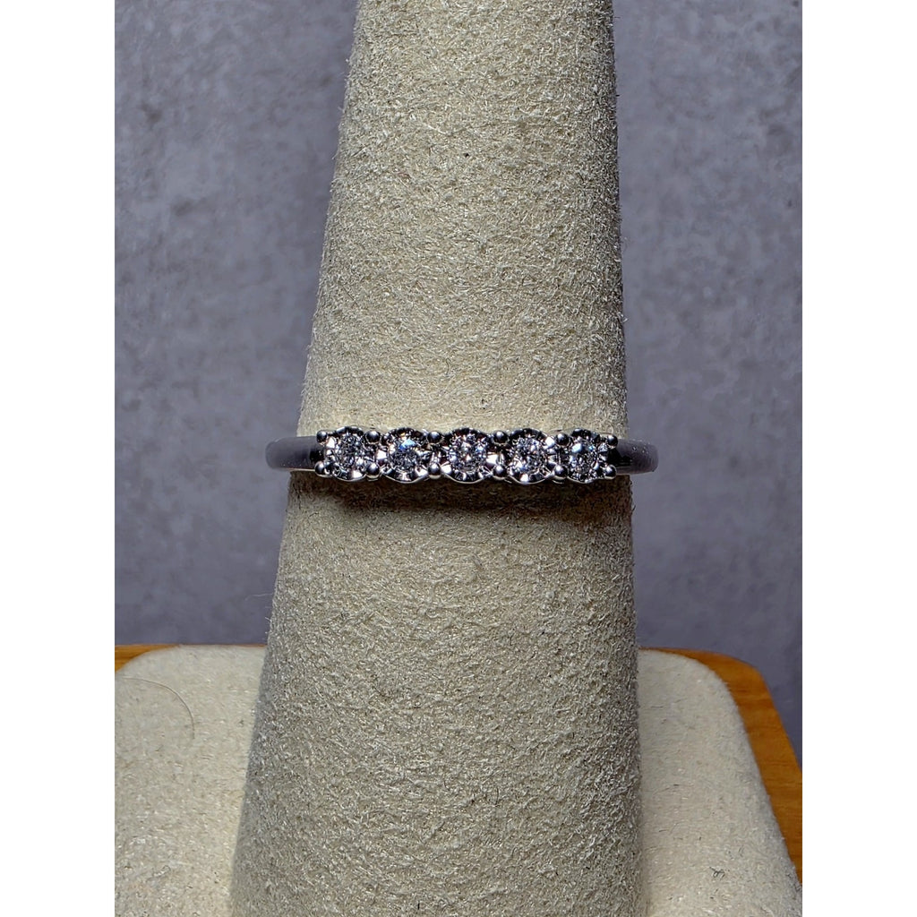 S8 0.10ctw Diamond Half Eternity Band 925 Sterling Silver Lab Created