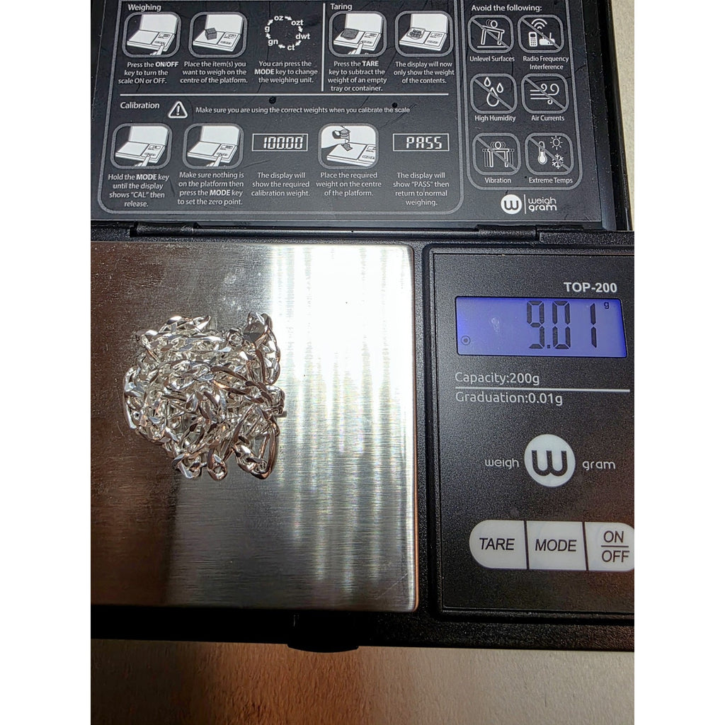 22" 3.5mm Figaro Solid 925 Sterling Silver