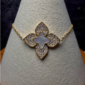 7+1" 1.08 CTW Moissanite & Mother of Pearl Floral Bracelet 14k Gold Over Silver