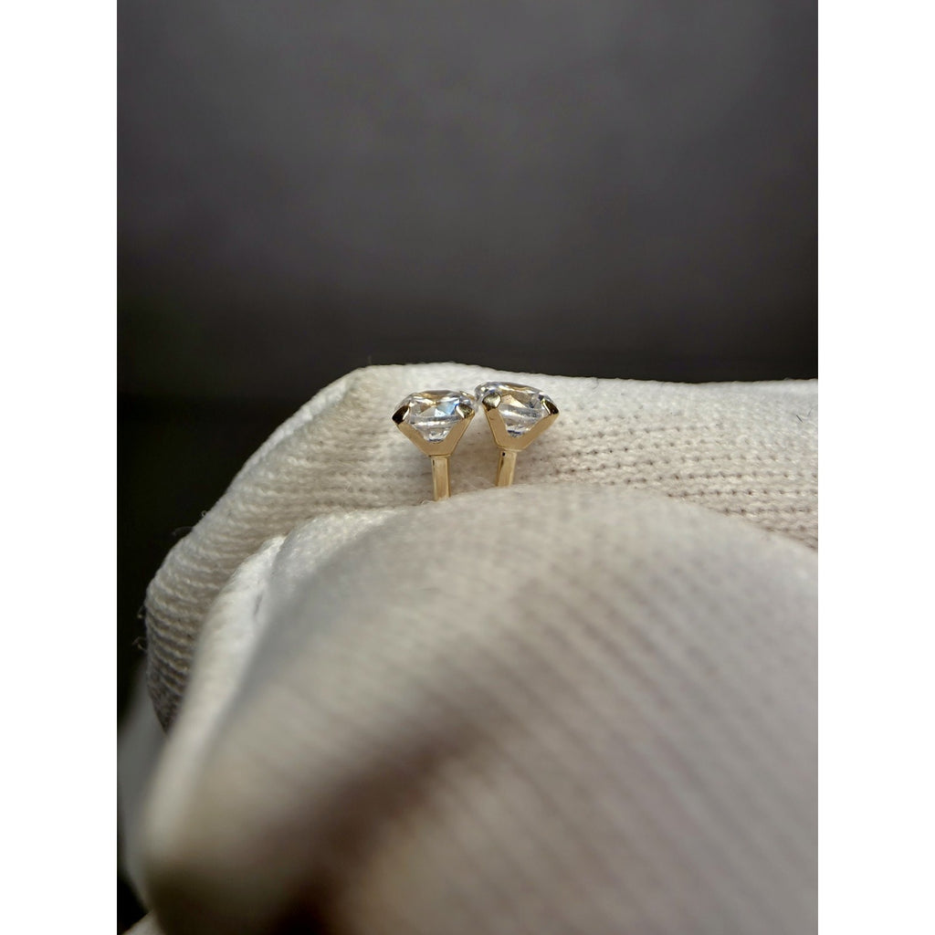 10k Solid Gold 3mm Round Stud Earrings Stamped w/comfort backs