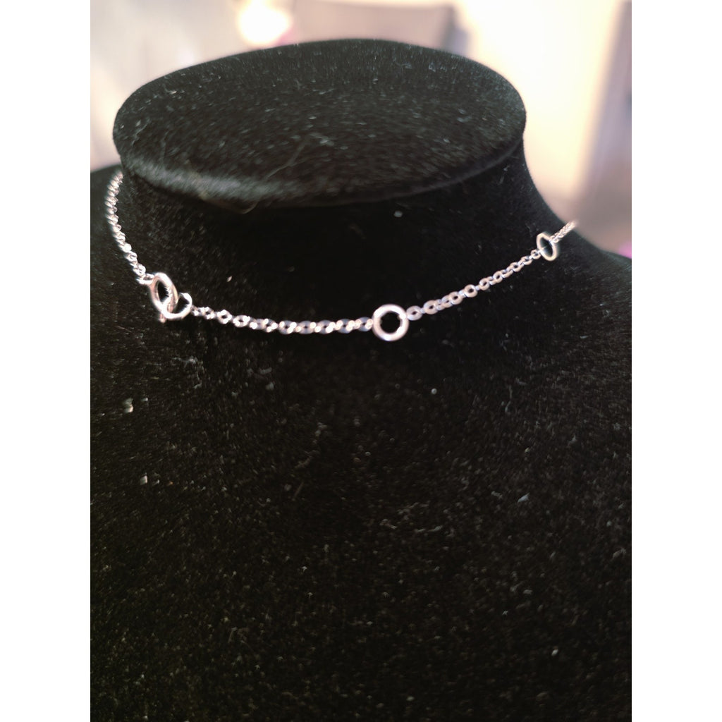 16-18" Natural Diamond 925 Sterling Silver Heart Charm Pendant Necklace