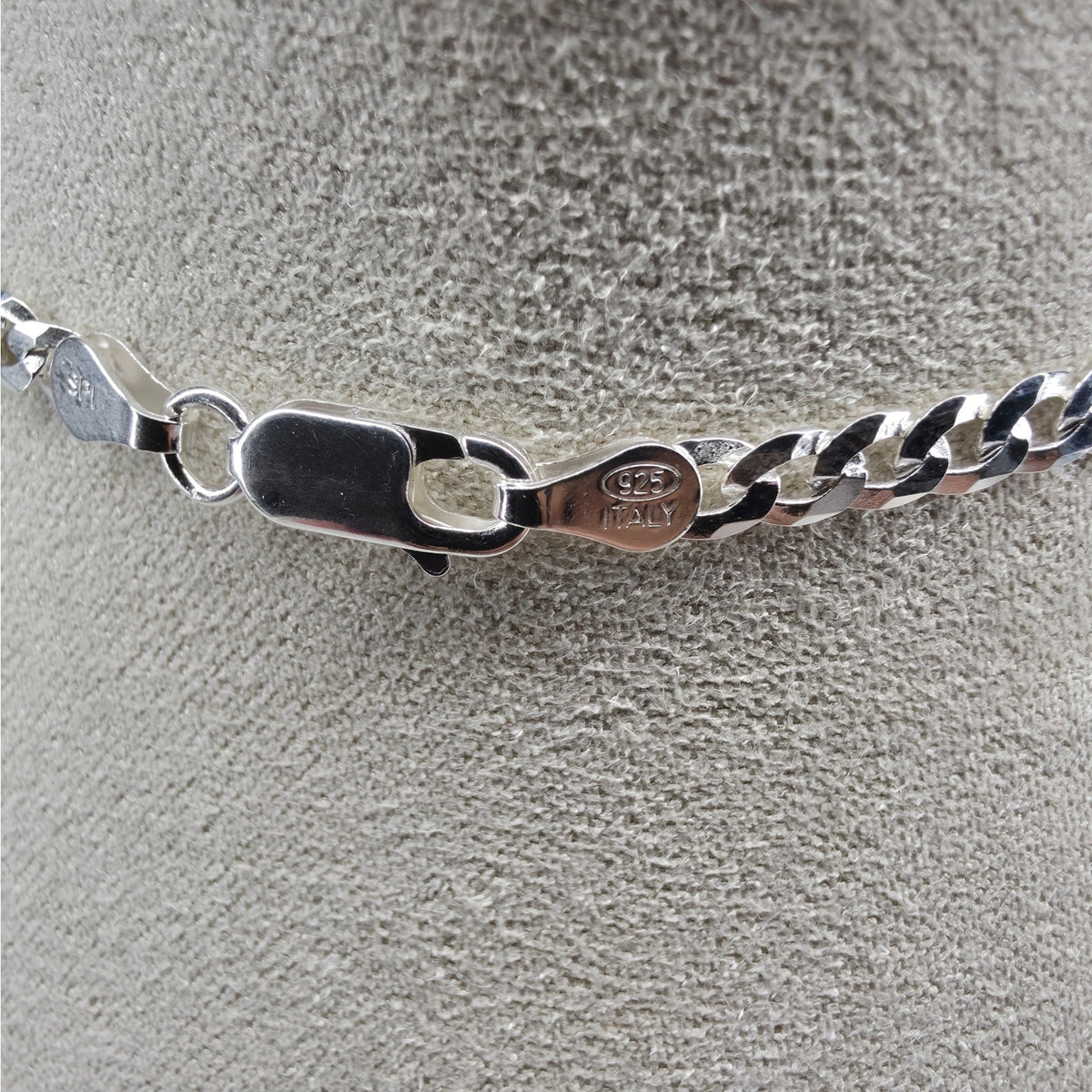 24" Flat Cuban Curb Chain 3.8mm 925 Sterling Silver 10g