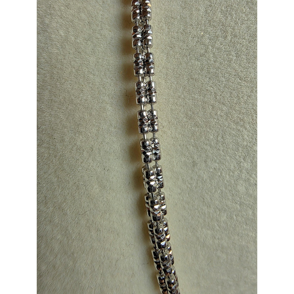 24" 3.2mm Ice Barrel 3-Line Diamond Cut w/Rhodium Finish 925 Sterling Silver