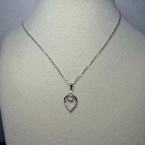 0.6ctw Moissanite Teardrop Pendant 16+2" 925 Sterling Silver