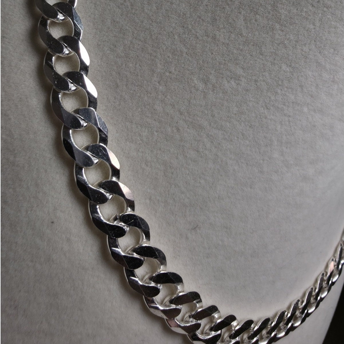 24" Cuban Curb Link Chain 8.8mm 51g Solid 925 Sterling Silver Italy
