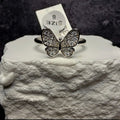1.00 CTW Pavé Moissanite Butterfly Ring in 925 Sterling Silver – Size 8
