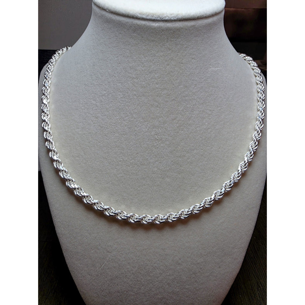 26" 5mm 50g Rope Solid 925 Sterling Silver Stamped
