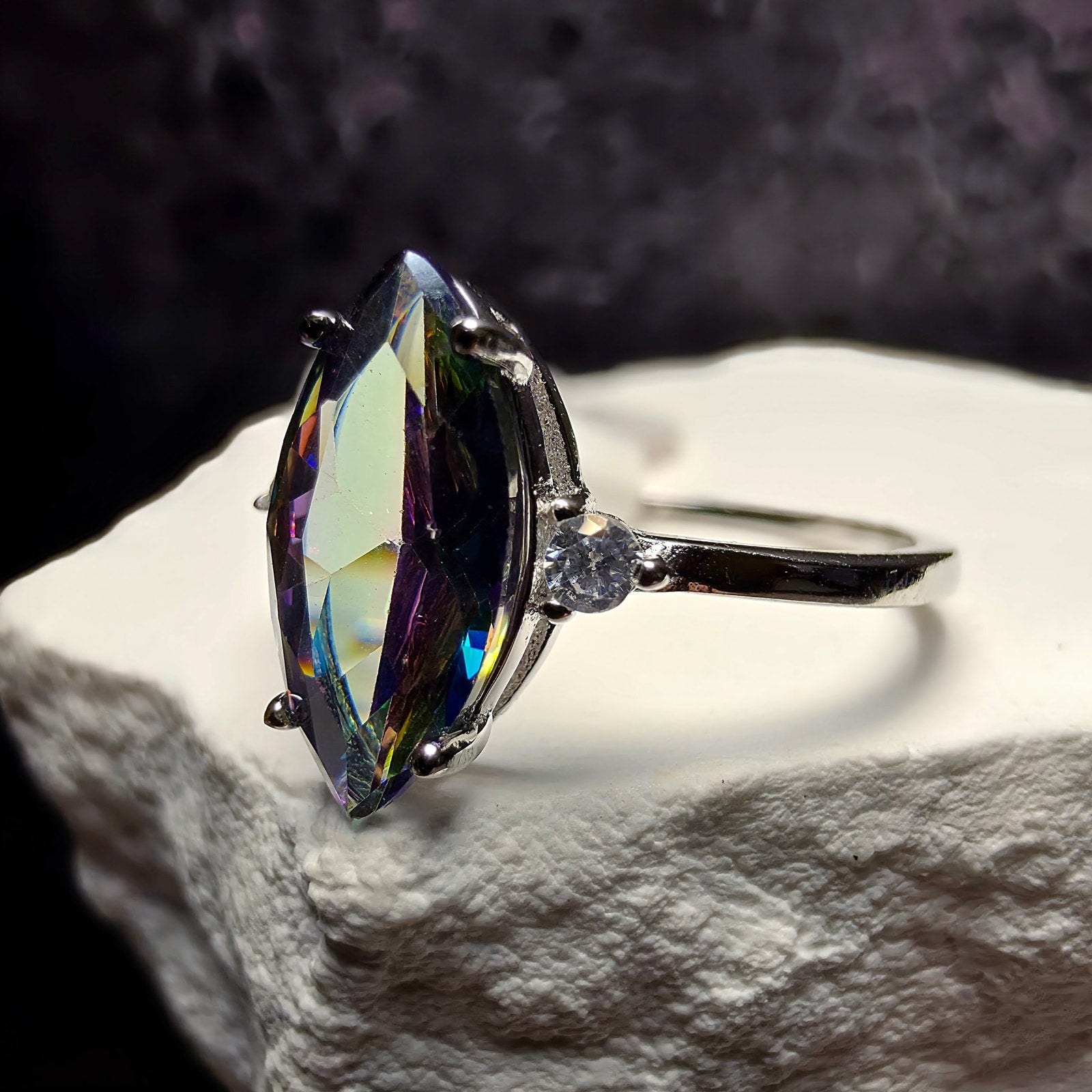 Marquise Mystic Topaz 925 Sterling Silver Ring – Size 7