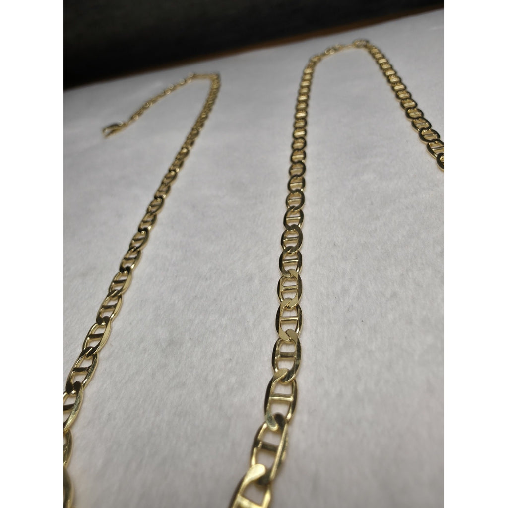 24" 3.6mm Gucci Flat Mariner 14k Gold Over 925 Sterling Silver w/Lobster Clasp