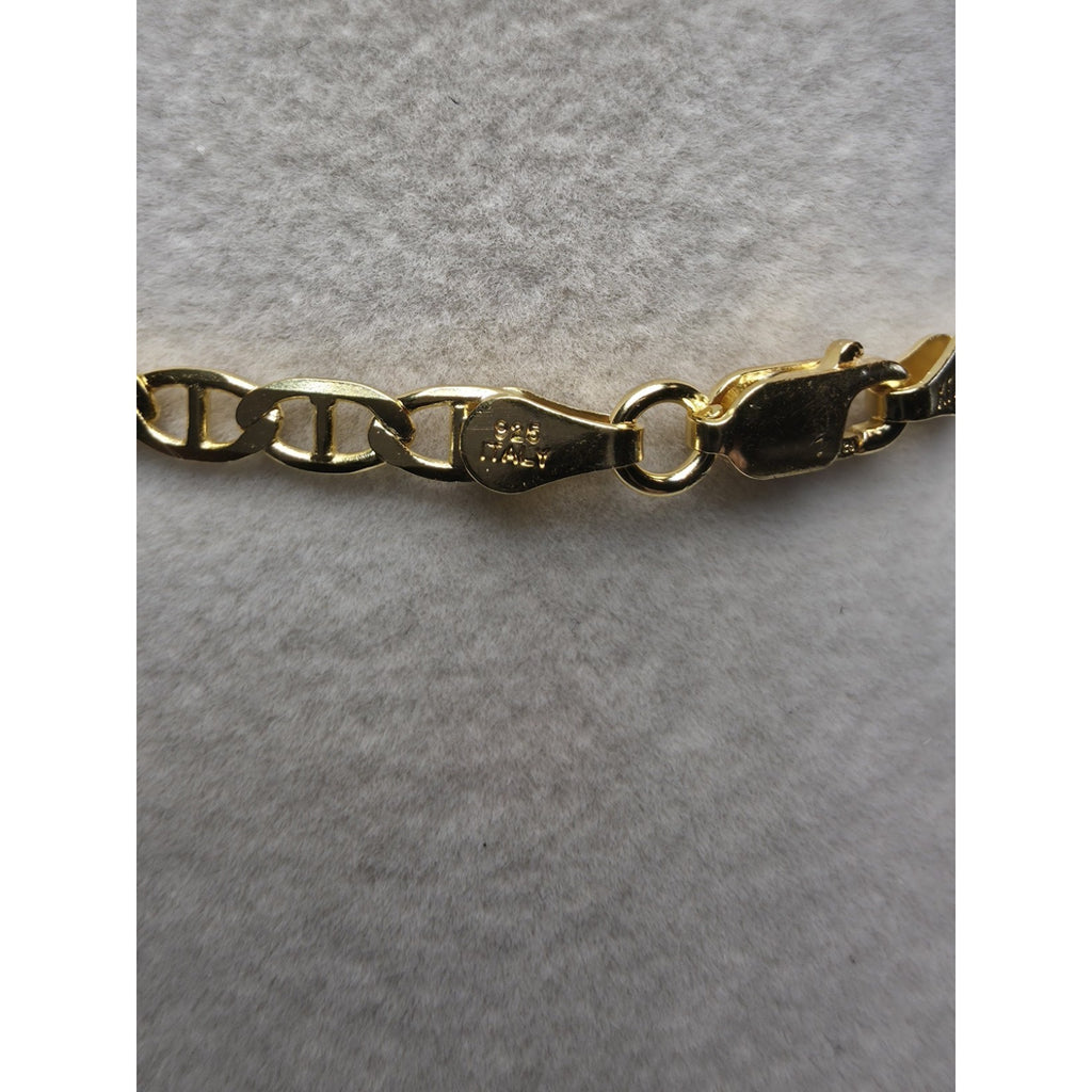 24" 3.6mm Gucci Flat Mariner 14k Gold Over 925 Sterling Silver w/Lobster Clasp