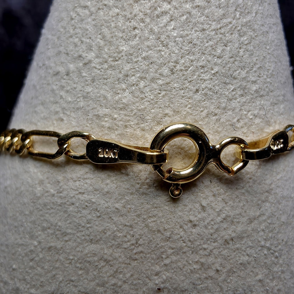 10K Yellow Gold 2.5mm Figaro Bracelet - 6 Inch