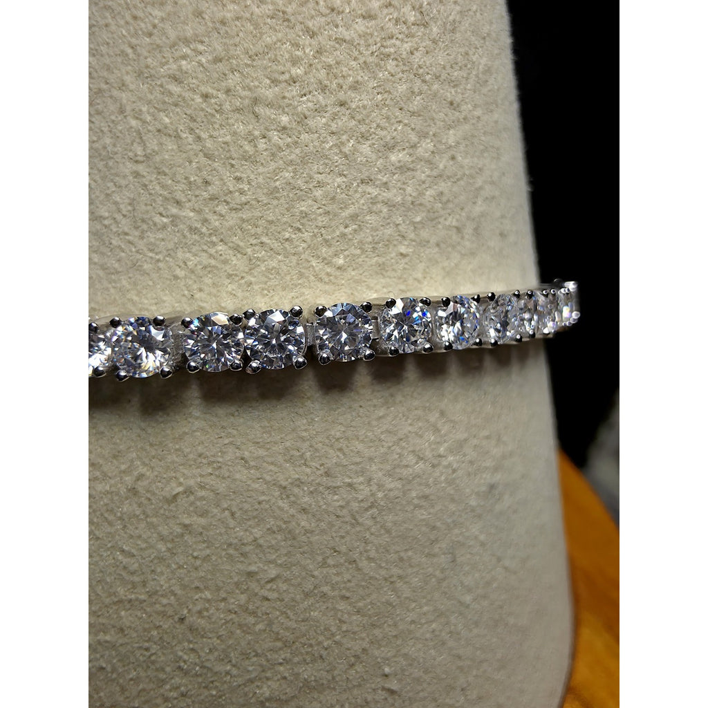 8" 3mm 5.68 Ctw Moissanite Tennis Bracelet 925 Sterling Silver W/GRA