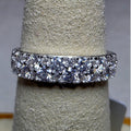Sizes 6 & 7 0.90ctw Moissanite Two-Row Half Eternity Band 925 Silver