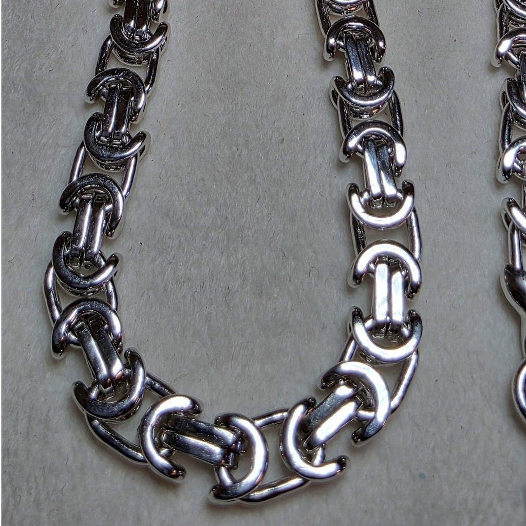 20" Flat Byzantine Chain 6.1mm 42g Solid 925 Sterling Silver
