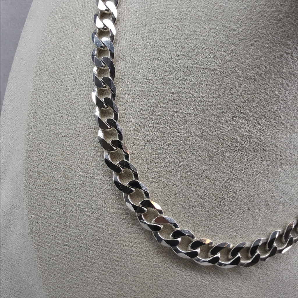 24" 8.8mm Cuban Curb Italian Link Chain Solid 925 Sterling Silver 51g