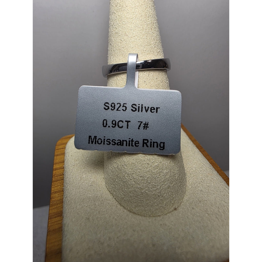 0.9ct Moissanite Two-Row Half Eternity Band 925 Sterling Silver