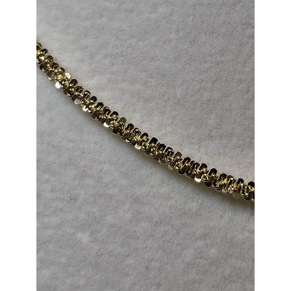 24" 2.4mm Twisted Rock Chain Gold over 925 Sterling Silver Italy
